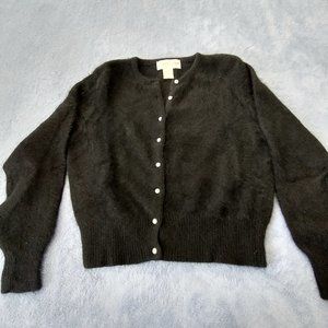 Women's black angora sweater